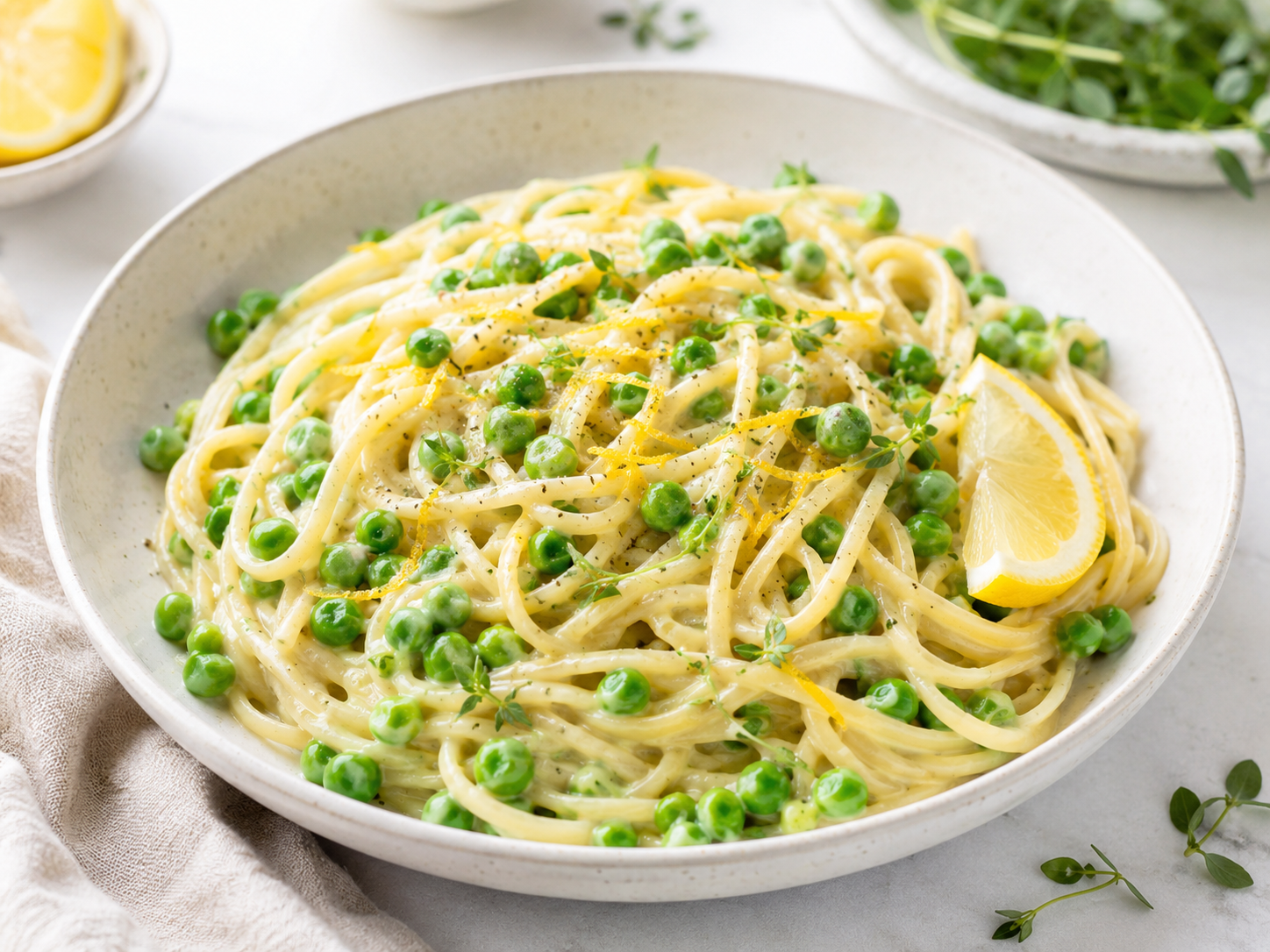 Creamy Lemon Pea Pasta