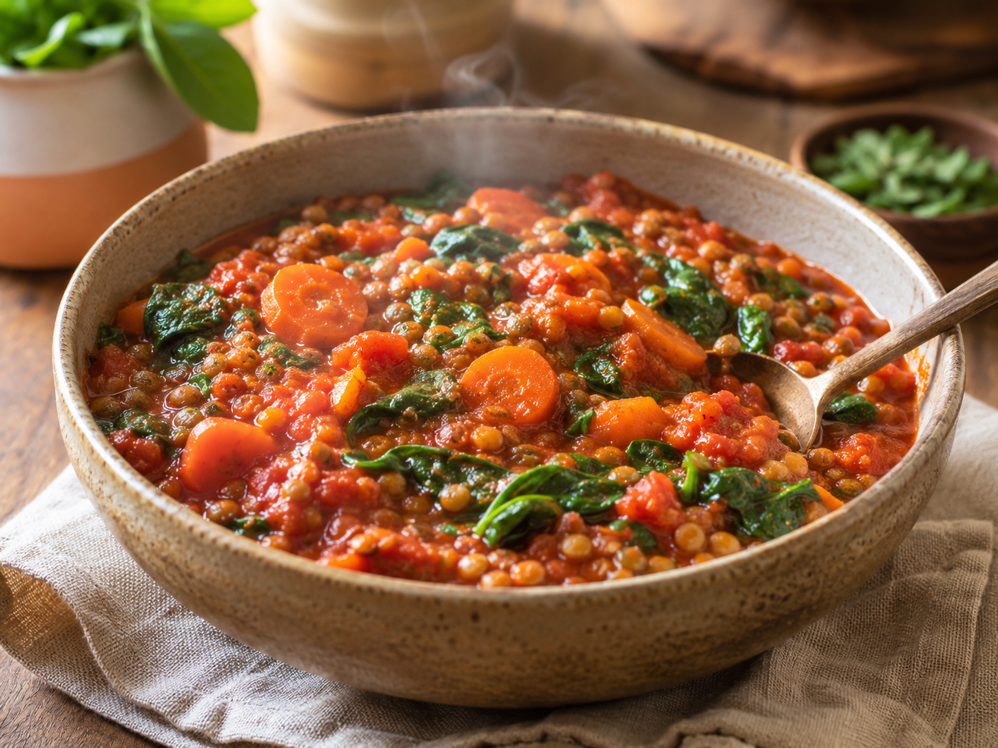 One-Pan Tomato Lentils