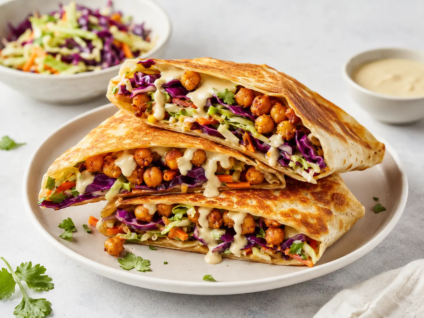 Crispy Chickpea Crunch Wraps